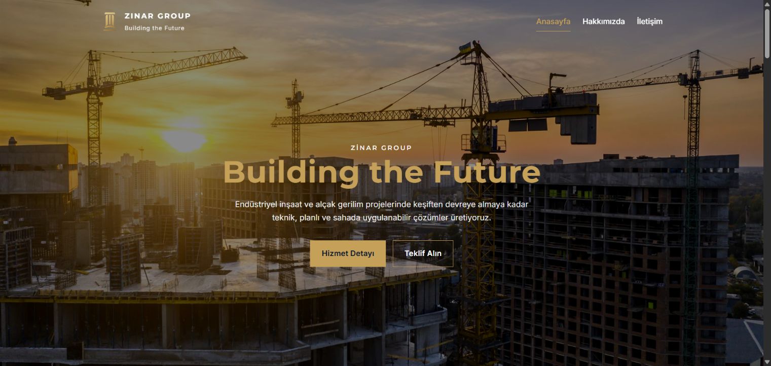 Zinar Group web sitesi